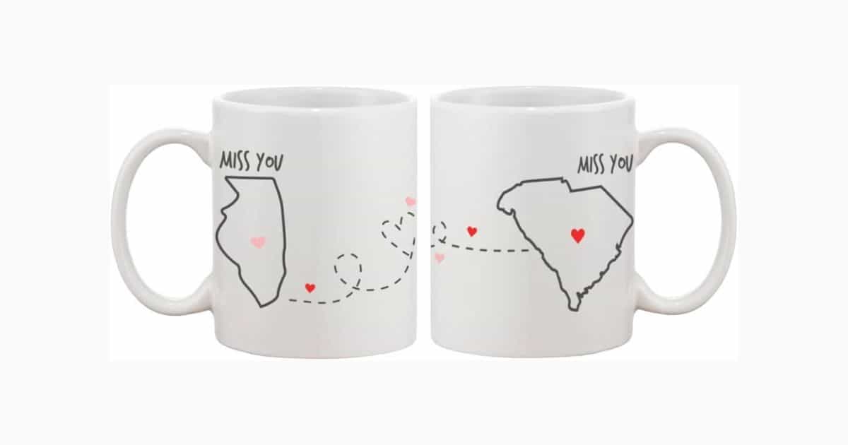 Customizable Long Distance Mugs – Amazing Long Distance Relationship Gifts For Couples